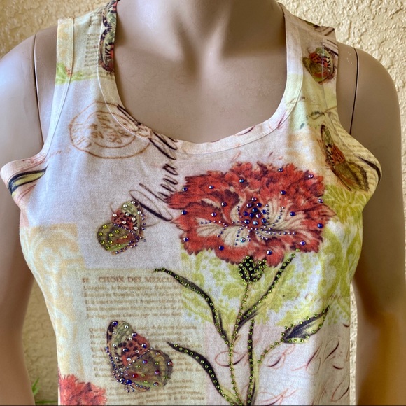 Blue seven brand floral embellished top - Picture 2 of 10